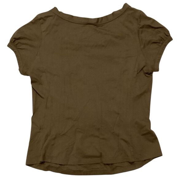 Peruvian Connection Women's Prima Cotton T-Shirt Size L Short Sleeve Brown Top - Picture 2 of 4